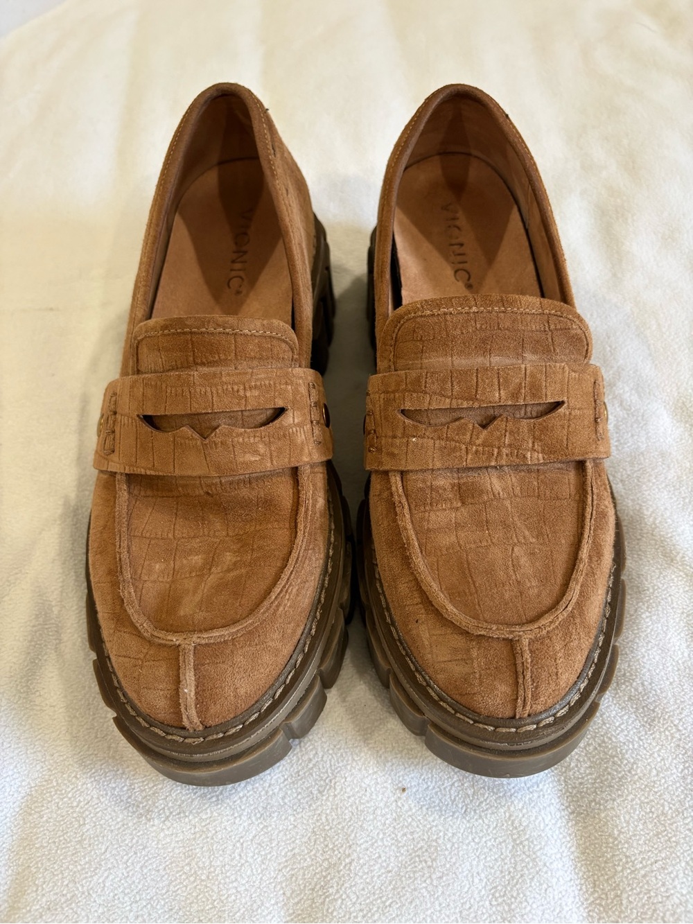 Vionic Brown Suede Penny Loafers